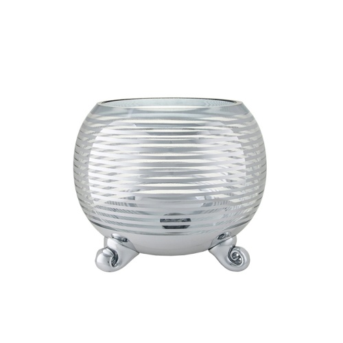 Подсвечник-ваза стекло 18*15см НАПЫЛЕНИЕ серебро Магамакс CSA-23