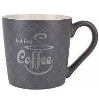 Кружка фарфор 390мл COFFEE СЕРЫЙ Nouvelle Home 1620196-3