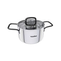 Кастрюля нерж. сталь 2,4л Tesoro ASTI со стекл. крышкой индукция КС624