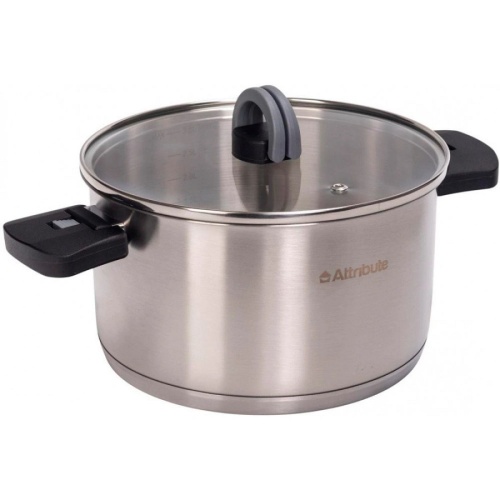 Кастрюля нерж. сталь 3,0л 20см Attribute FOLDAWAY со стекл. крышкой индукция ASF020