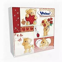Салфетки бумажные VEIRO 20шт 33*33см 3сл Медвежата 1/14