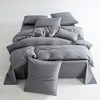 КПБ 2,0сп сатин 50*70см+70*70см однотонный СЕРЕБРИСТЫЙ Viva Home Textile