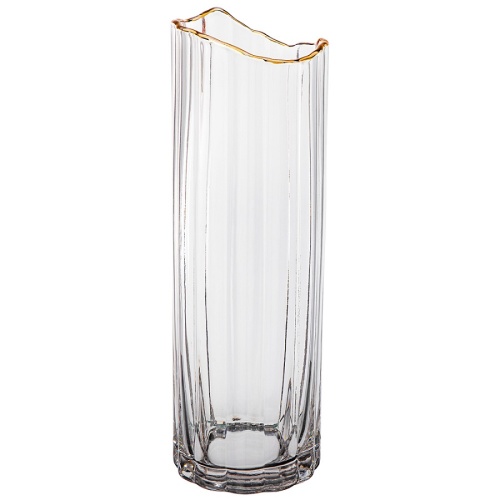 Ваза стекло 30см GOLDEN EDGE CRYSTAL Agness 887-238