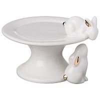 Блюдо из фарфора 16,8*14,5*10,5см КРОЛИКИ на ножке Lefard 146-2289