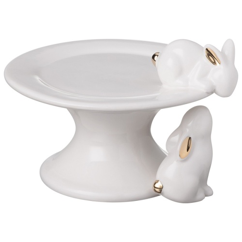 Блюдо из фарфора 16,8*14,5*10,5см КРОЛИКИ на ножке Lefard 146-2289