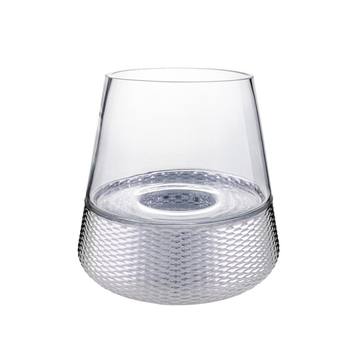 Подсвечник стекло 20*20см НАПЫЛЕНИЕ серебро Магамакс CSA-27