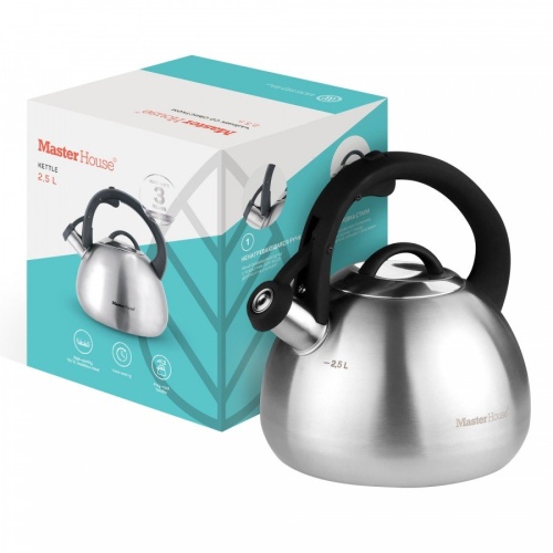 Чайник нерж. сталь 2,5л Master House TOMMASO ГРАФИТ автоподъем крышки индукция 75334