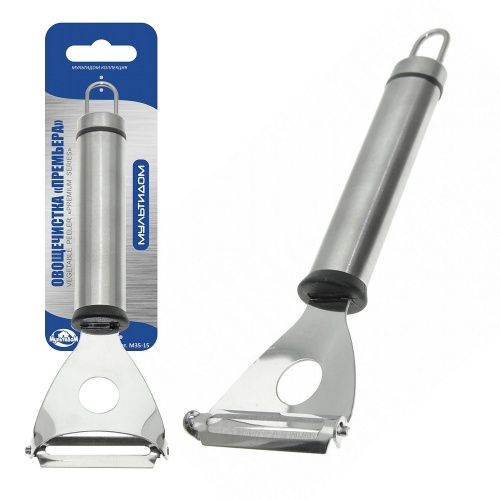 Овощечистка горизонт. 18*6*2см ПРЕМЬЕРА нерж. сталь Мультидом M35-15 Овощечистка горизонт. 18*6*2см ПРЕМЬЕРА нерж. сталь Мультидом M35-15
