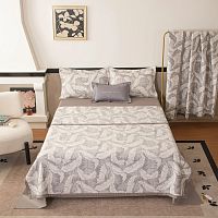Покрывало 200*240см муслин-жаккард AURORA VEIL ЛИСТЬЯ Viva Home Textile