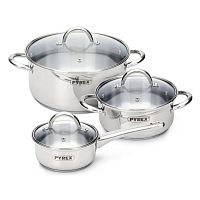 Набор посуды 6пр Pyrex MASTER (кастрюли 2шт+ковшик+крышки 3шт) индукция MAS02MX/E002