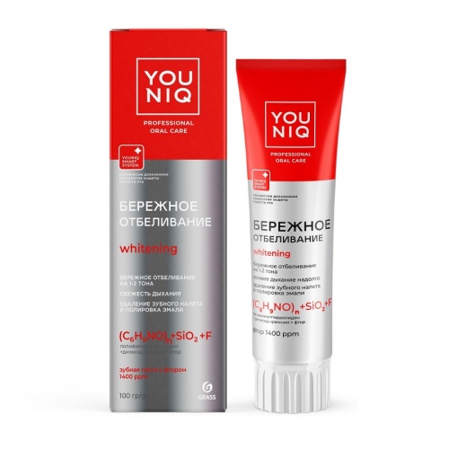 Зубная паста YOUNIQ 100г Бережное отбеливание