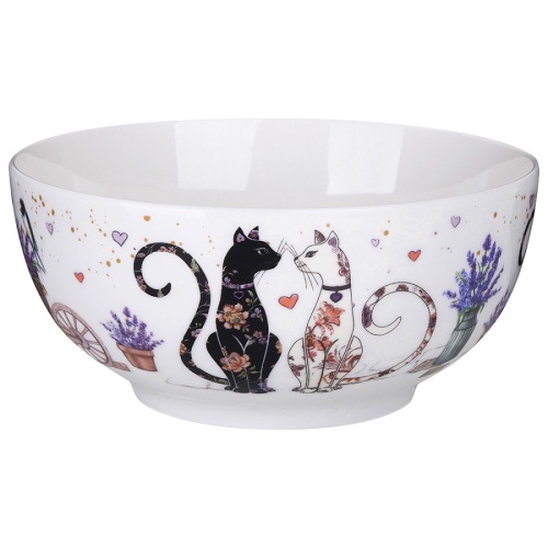 Салатник фарфор 15см 730мл ЛАВАНДОВЫЕ КОТЫ Lefard 425-169