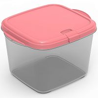 Контейнер для хранения квадратный 0,9л CLICK с клапаном Ассорти Полимербыт C97201