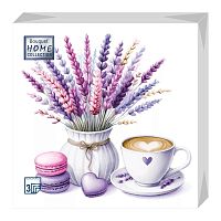 Салфетки бумажные HOME COLLECTION 20шт 33*33см 3сл Лаванда и кофе 1/12