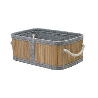 Корзина декоративная 30*20*12см БАМБУК серый Магамакс Shan-17S
