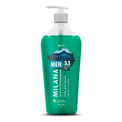 Гель для душа GRASS 750мл Milana MEN 3в1 Могучий Килиманджаро дозатор Гель для душа GRASS 750мл Milana MEN 3в1 Могучий Килиманджаро дозатор