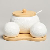Набор для специй фарфор 4пр (3 баночки+подставка) MEADOW Lefard 587-214