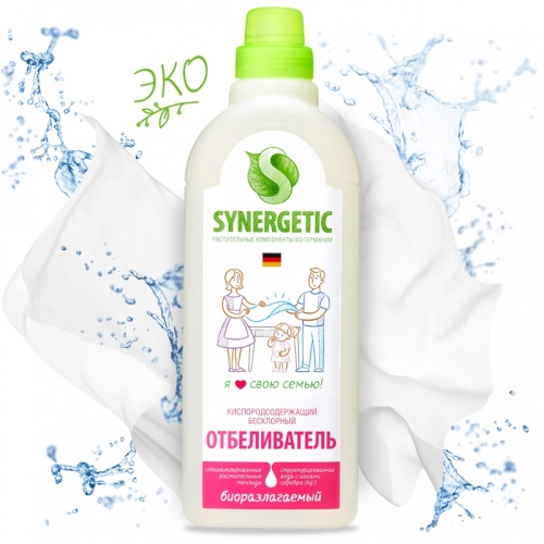 Отбеливатель SYNERGETIC 1л без хлора 1/8 Отбеливатель SYNERGETIC 1л без хлора 1/8