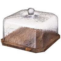 Блюдо из дерева 24,5*24,5см AQUA квадратное с крышкой Lefard 750-017