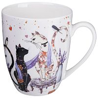 Кружка фарфор 430мл ЛАВАНДОВЫЕ КОТЫ МОЛЬБЕРТ Lefard 425-164
