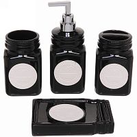 Набор для ванной 4пр КАНТРИ керамика (черный) 532-297 Велес