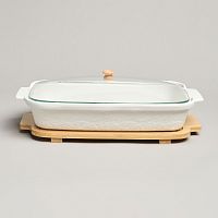 Форма для запекания фарфор 34,5*21см MUSE на подставке с крышкой Lefard 587-243