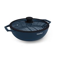 Жаровня 4,0л Tesoro FLORENCE TOTAL BLUE литой алюм. АП со стекл. крышкой индукция TF6540tbi