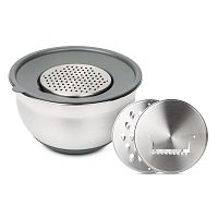 Миска нерж. сталь 3,0л 20см GRATE IT с крышкой+3 терки Attribute ASG003