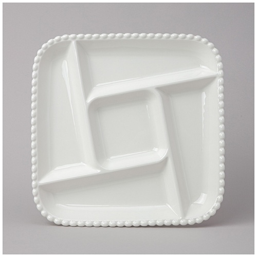 Менажница из фарфора 5-ти секц. 26,5*26,5см PEARL квадрат Lefard 761-095 Менажница из фарфора 5-ти секц. 26,5*26,5см PEARL квадрат Lefard 761-095