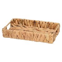 Поднос плетенный 24*14*4см ЗОЛОТИСТЫЙ КОЛОС песочный Магамакс Shan-12