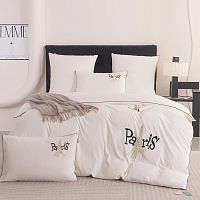 КПБ 2,0сп (простыня на резинке) сатин 50*70см+70*70см MOOD OF PARIS молочный Viva Home Textile