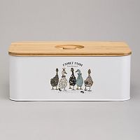 Хлебница 34*19,5*13,5см Agness FAMILY FARM ГУСИ сталь бамбук 790-384