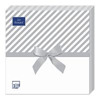 Салфетки бумажные ART BOUQUET 20шт 33*33см 3сл Подарок Серебро 1/12