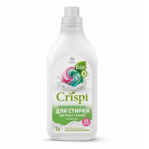 Гель для стирки GRASS 1л Crispi Био для цветного белья 33 стирки