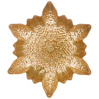 Блюдо из стекла 17см SNOW CRISTAL GOLD Аксам 339-279