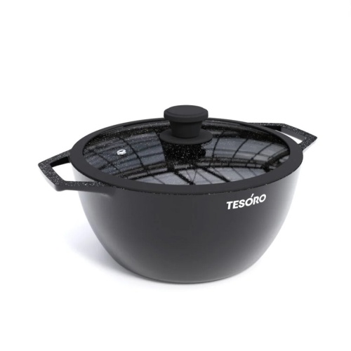 Кастрюля 4,0л Tesoro FLORENCE TOTAL DARK литой алюм. АП со стекл. крышкой индукция TF6640tdi Кастрюля 4,0л Tesoro FLORENCE TOTAL DARK литой алюм. АП со стекл. крышкой индукция TF6640tdi