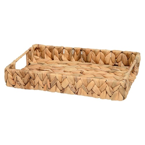 Поднос плетенный 28*18*5см ЗОЛОТИСТЫЙ КОЛОС песочный Магамакс Shan-11
