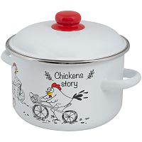 Кастрюля эмаль 4,0л FOOD ATELIER Chickens stories цилиндрическая 1RD201M