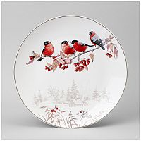 Тарелка обеденная фарфор 27см ЗИМНЯЯ СКАЗКА СНЕГИРИ Lefard 85-2068