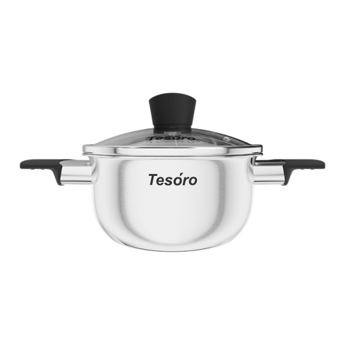 Кастрюля нерж. сталь 1,4л Tesoro MODICA со стекл. крышкой индукция КС514