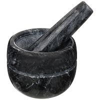 Ступка с пестиком мрамор 9*7см BLACK MARBLE Agness 925-106