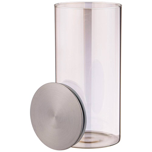 Банка для сыпучих стекло 1350мл 9,5*21см SMOKY ДЫМЧАТЫЙ Agness 889-106