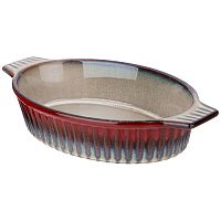 Форма для запекания керамика 31*19см REACTIVE RED овальная Agness 780-112