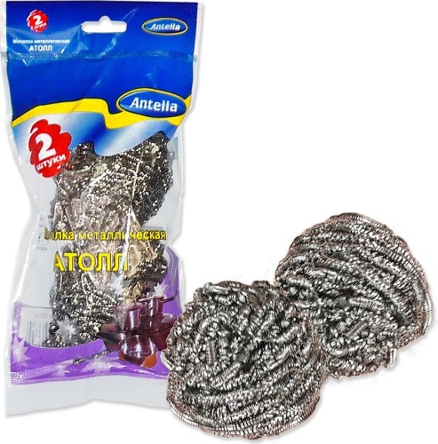 Мочалки для посуды 2шт 18г АТОЛЛ Антелла 3754