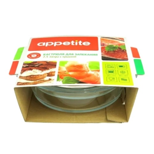 Кастрюля жар. стекло 2,5л Appetite со стекл. крышкой CR4