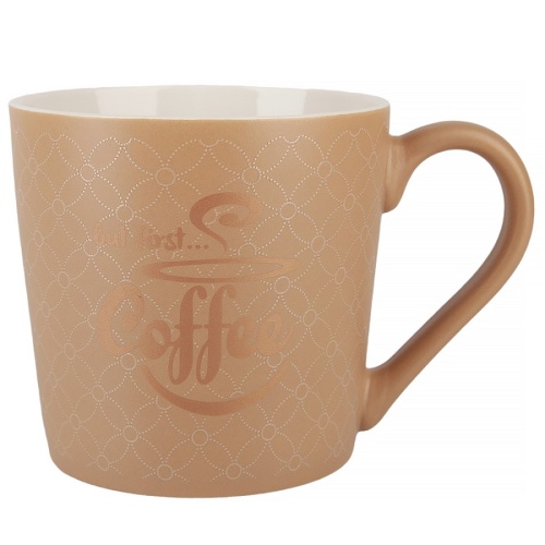 Кружка фарфор 390мл COFFEE БЕЖЕВЫЙ Nouvelle Home 1620196-2