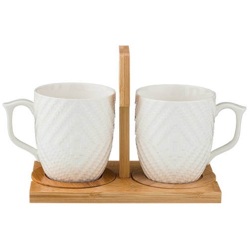 Набор кружек фарфор 2шт 360мл NATIVE на подставке Lefard 587-143