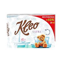 Бумага туалетная KLEO 8+4рул 3сл Ultra белая 1/7