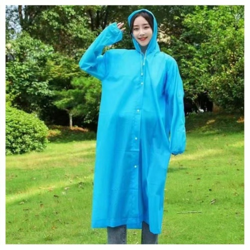 Дождевик-плащ на кнопках (синий) Diniya D-03