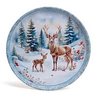 Поднос метал. 33см ЗИМНЯЯ СКАЗКА Agness 898-242